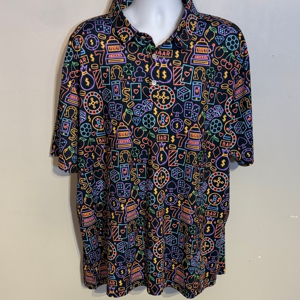 Sunday Swagger NWOT the Gambler casino themed golf shirt size 3XL
